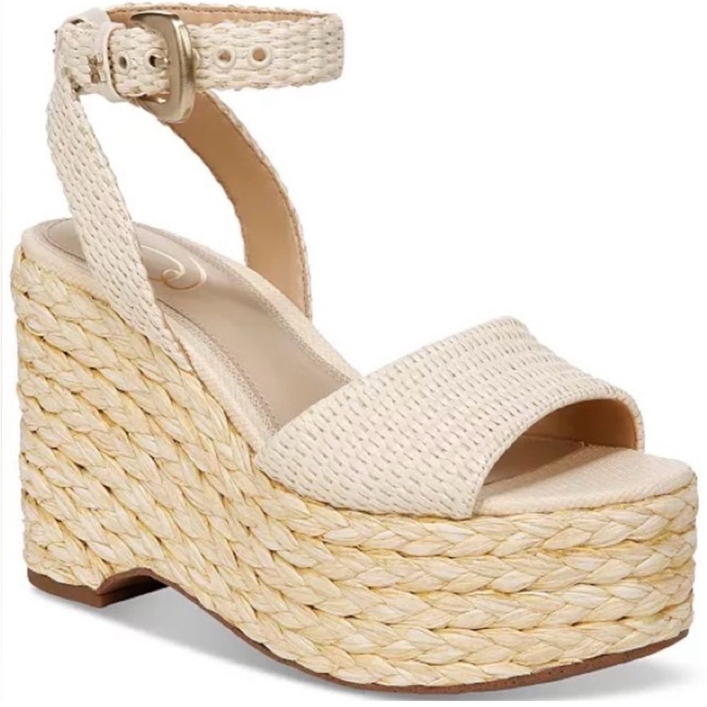 Sam Edelman Tan Woven Wedge Sandals